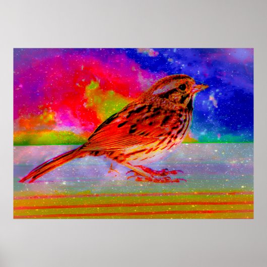 Cosmic Bird Dreamscape Art Print" Poster (Vorne)