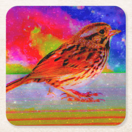 Cosmic Bird Dreamscape Art Print" Rechteckiger Pappuntersetzer