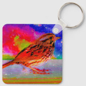 Cosmic Bird Dreamscape Art Print" Schlüsselanhänger (Rückseite)