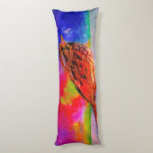 Cosmic Bird Dreamscape Art Print" Seitenschläferkissen (Rückseite (Vertikal))