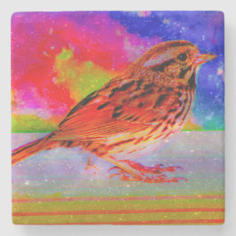 Cosmic Bird Dreamscape Art Print" Steinuntersetzer