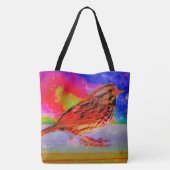 Cosmic Bird Dreamscape Art Print" Tasche (Rückseite)