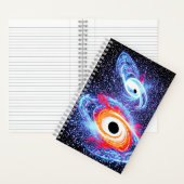 Cosmic Black Blue Red Orange Future Galactic Notizblock (Innen)