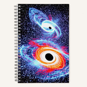 Cosmic Black Blue Red Orange Future Galactic Notizblock