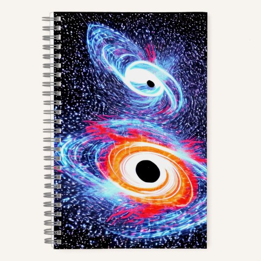 Cosmic Black Blue Red Orange Future Galactic Notizblock (Vorderseite)