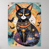 Cosmic Black Cat Art Celestie Cat Magic Spirit Poster (Vorne)