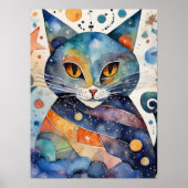 Cosmic Black Cat Art Celestie Cat Magic Spirit Poster (Vorne)