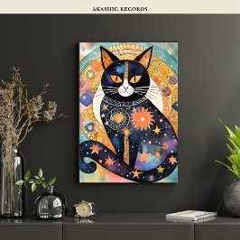Cosmic Black Cat Art Celestie Cat Magic Spirit Poster
