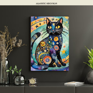Cosmic Black Cat Art Celestie Cat Magic Spirit Poster