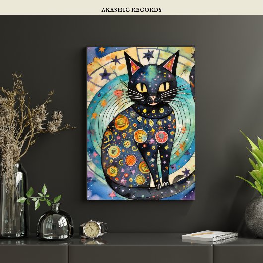 Cosmic Black Cat Art Celestie Cat Magic Spirit Poster