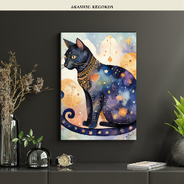 Cosmic Black Cat Art Celestie Cat Magic Spirit Poster