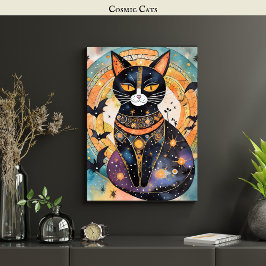Cosmic Black Cat Art Celestie Cat Magic Spirit Poster