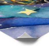 Cosmic Black Cat Art Celestie Cat Magic Spirit Poster (Ecke)