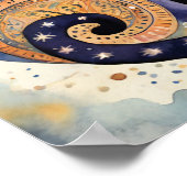 Cosmic Black Cat Art Celestie Cat Magic Spirit Poster (Ecke)