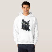 Cosmic Black Cat Watercolor T-Shirt – Artistic Gal Hoodie (Vorne ganz)