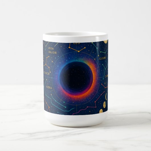 Cosmic Black Hole & Constellations Art - Celestial Kaffeetasse (Mittel)