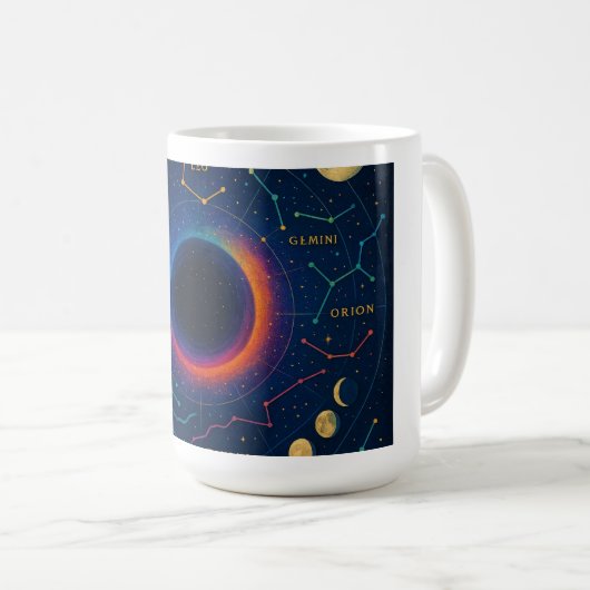 Cosmic Black Hole & Constellations Art - Celestial Kaffeetasse (VorderseiteRechts)