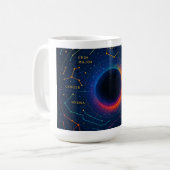 Cosmic Black Hole & Constellations Art - Celestial Kaffeetasse (Vorderseite Links)