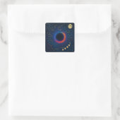 Cosmic Black Hole & Constellations Art - Celestial Quadratischer Aufkleber (Tasche)