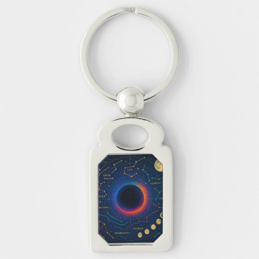 Cosmic Black Hole & Constellations Art - Celestial Schlüsselanhänger (Vorderseite)