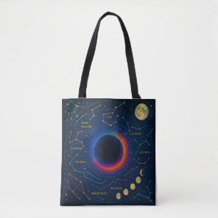 Cosmic Black Hole & Constellations Art - Celestial Tasche