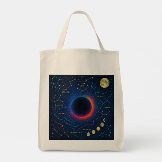 Cosmic Black Hole & Constellations Art - Celestial Tragetasche (Rückseite)