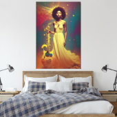 Cosmic Black Musician Lady Leinwanddruck (Insitu (Schlafzimmer))