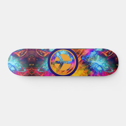Cosmic Blast Peace Sign Skateboard (Horizontal)
