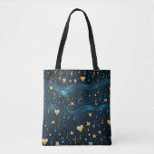 Cosmic Blue and Gold Musical Large Tasche (Vorderseite)