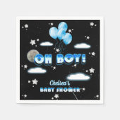 Cosmic Blue Balloons Stars Niedlich Oh Boy Baby Du Serviette (Vorderseite)