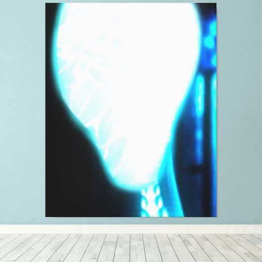 Cosmic Blue Ether Alien Stretched Canvas Print Leinwanddruck (Insitu (Holzboden))