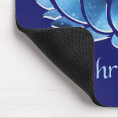Cosmic Blue Galaxy Lotus Blume mit Name Mousepad (Ecke)