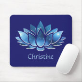 Cosmic Blue Galaxy Lotus Blume mit Name Mousepad (Mit Mouse)