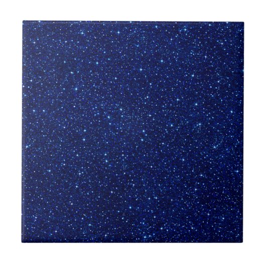 Cosmic Blue Galaxy Starry Night Keramik Tile Fliese (Vorderseite)