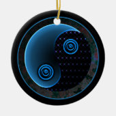 Cosmic Blue in Balance Yin Yang Keramikornament (Vorne)