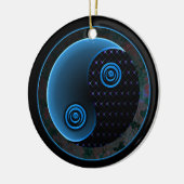 Cosmic Blue in Balance Yin Yang Keramikornament (Links)