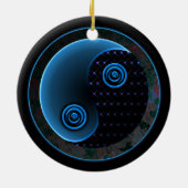 Cosmic Blue in Balance Yin Yang Keramikornament (Hinten)