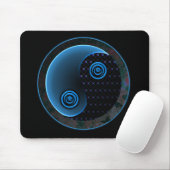 Cosmic Blue in Balance Yin Yang Mousepad (Mit Mouse)