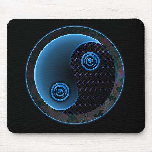 Cosmic Blue in Balance Yin Yang Mousepad (Vorne)