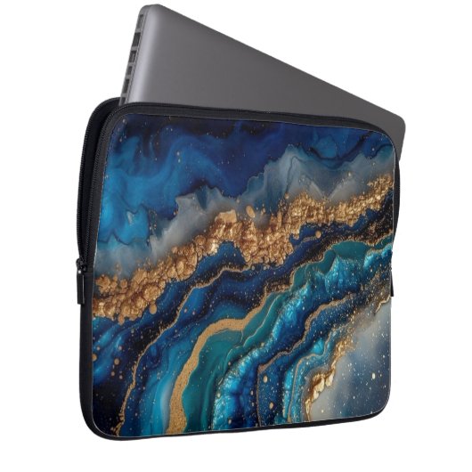 Cosmic Blue Laptop Bag mit Galaxy Design Laptopschutzhülle (Vorne Rechts)