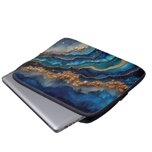 Cosmic Blue Laptop Bag mit Galaxy Design Laptopschutzhülle (Vorne Knopf)