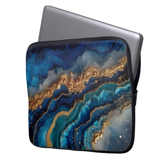 Cosmic Blue Laptop Bag mit Galaxy Design Laptopschutzhülle (Vorderseite Links)