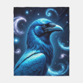 Cosmic Blue Raven Fleecedecke (Vorderseite)