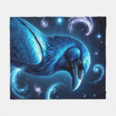 Cosmic Blue Raven Fleecedecke (Vorderseite (Horizontal))