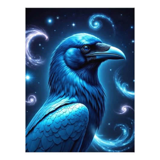 Cosmic Blue Raven Fotodruck (Vorne)