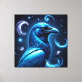 Cosmic Blue Raven Leinwanddruck (Vorderseite)