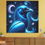 Cosmic Blue Raven Leinwanddruck (Insitu (Wohnzimmer))