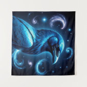 Cosmic Blue Raven Wandteppich (Vorderseite (Horizontal))