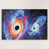 Cosmic Blue Red Orange Galactic spannende Fun Spac Puzzle (Horizontal)