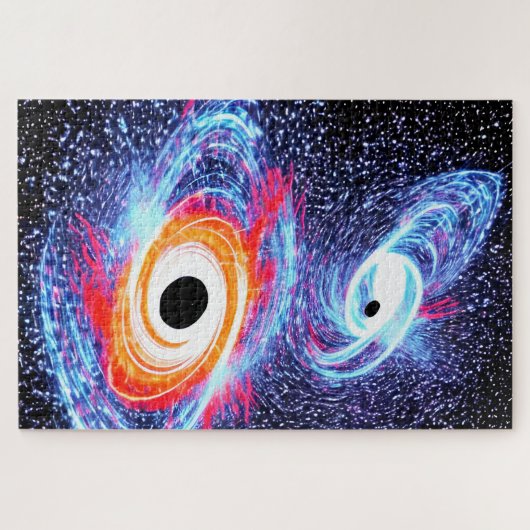 Cosmic Blue Red Orange Galactic spannende Fun Spac Puzzle (Horizontal)
